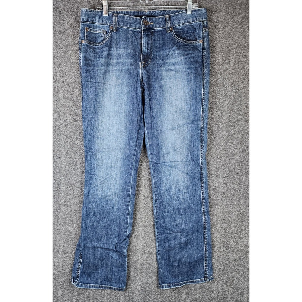 Calvin Klein Jeans Women 12 Leanboot Blue Denim Mid Rise Bootcut EUC